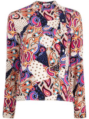 Jedwabna bluzka z nadrukiem z wzorem paisley Miu Miu Pre-owned