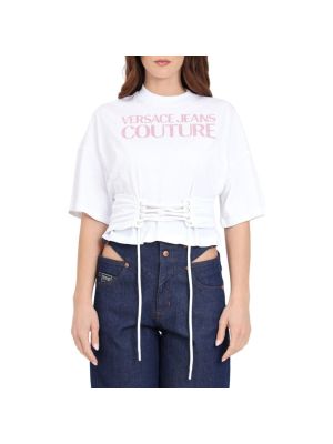 Polo majica sa dugačkim rukavima Versace Jeans Couture bijela
