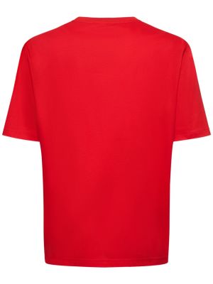 Koszulka bawełniana oversize Lanvin czerwona