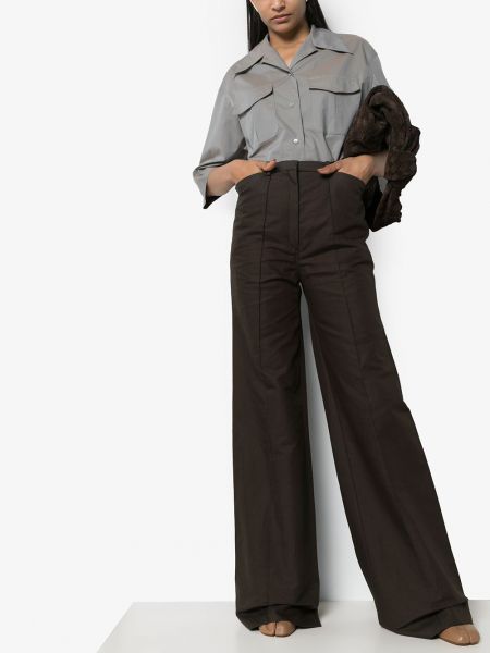 Pantalones de cintura alta Lemaire negro