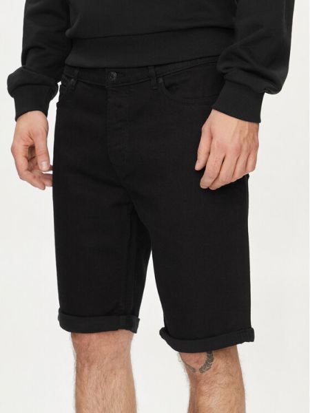 Priliehavé džínsové šortky Hugo čierna