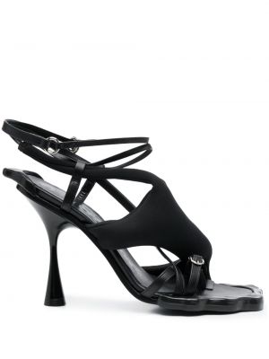 Usnjene sandali s cvetličnim vzorcem Ottolinger črna