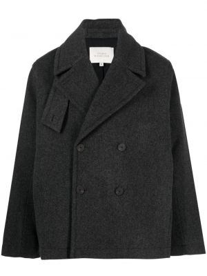 Plstěný kabát Studio Nicholson šedý