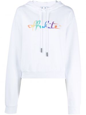 Hoodie con stampa Off-white bianco