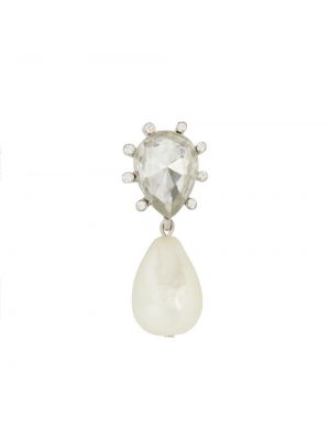 Boucles d'oreilles avec perles en cristal Oscar De La Renta blanc