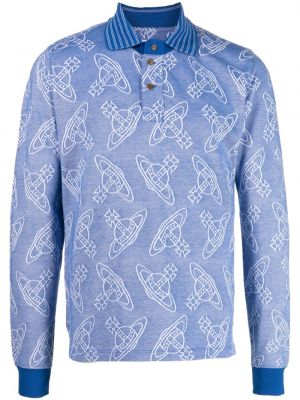 Жакардова поло тениска Vivienne Westwood синьо