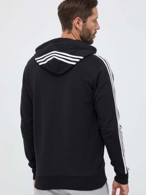 Pamut kapucnis melegítő felső Adidas fekete