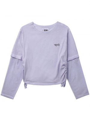 T-shirt brodé en coton Izzue violet