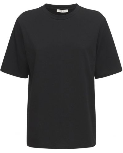 Bavlněné tričko jersey The Row černé