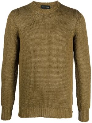 Pletený bavlnený sveter Roberto Collina zelená