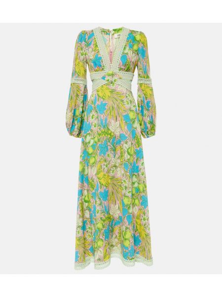 Sukienka długa z nadrukiem Diane Von Furstenberg różowa