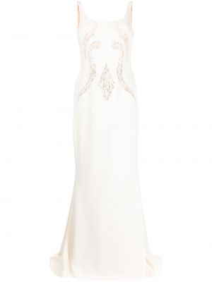 Βραδινό φόρεμα με δαντέλα Elie Saab λευκό