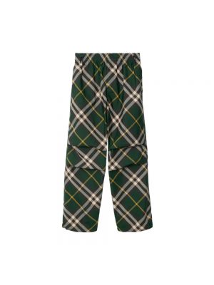 Spodnie sportowe w kratkę relaxed fit Burberry zielone