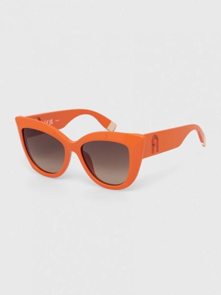 Okulary przeciwsłoneczne Furla pomarańczowe