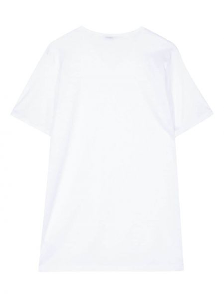 Medvilninis marškinėliai v formos iškirpte Zimmerli balta