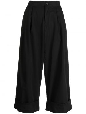 Plisirane hlače Yohji Yamamoto črna