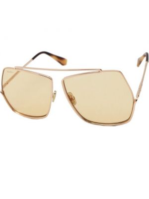 Солнцезащитные очки Max Mara, бабочка, оправа: металл, фотохромные, для мужчин золотой