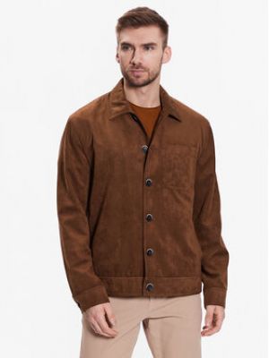 Кожаная куртка из искусственной кожи Sisley коричневая