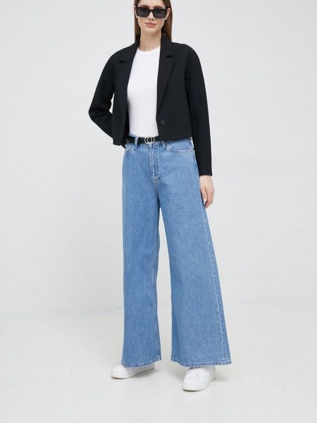 Traperice niski struk visoki struk bootcut Calvin Klein Jeans plava