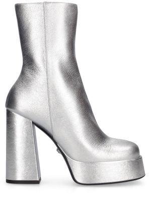 Stivali di pelle Versace argento
