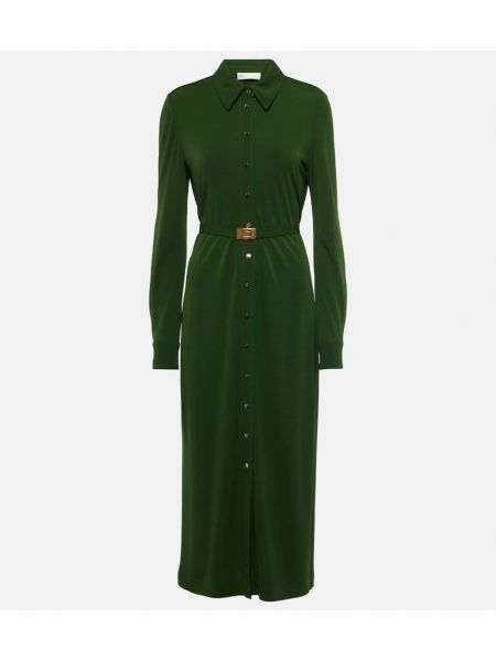 Midi haljina od jersey Tory Burch zelena