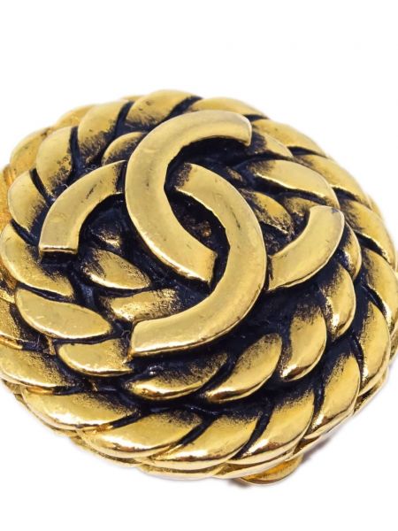 Kolczyki na guziki Chanel Pre-owned złote