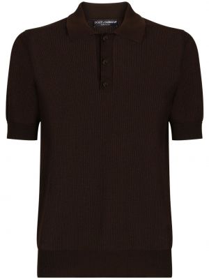 Polo en tricot avec manches courtes Dolce & Gabbana marron