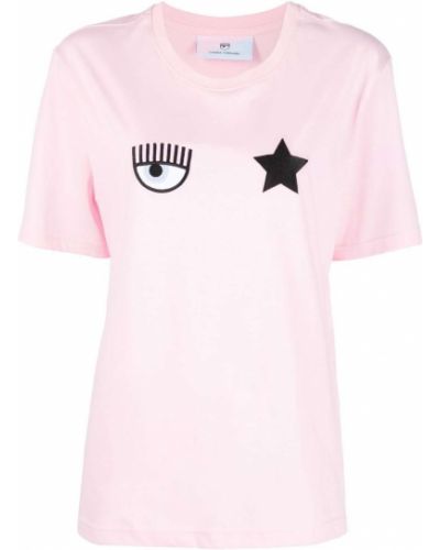 T-shirt en coton à imprimé Chiara Ferragni rose