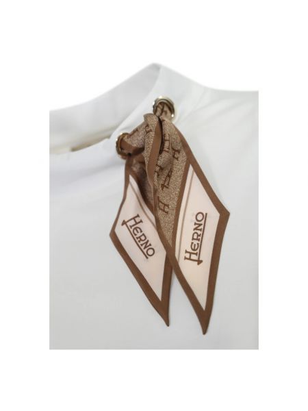 Camiseta de algodón de tejido jacquard Herno blanco