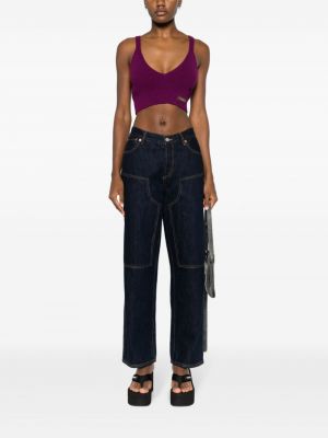 Crop top wełniany Dsquared2 fioletowy