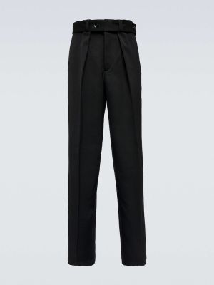 Pantaloni de lână cu croială lejeră Jil Sander negru