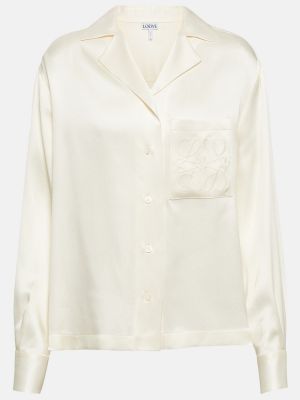 Hedvábná košile Loewe bílá