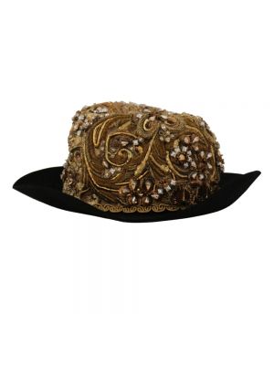 Haftowany kapelusz z kryształkami Dolce And Gabbana
