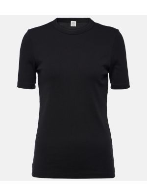 Βαμβακερή μπλούζα από ζέρσεϋ Toteme μαύρο