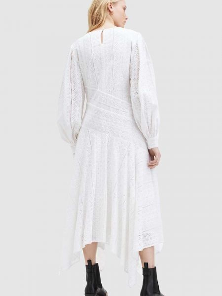 Pamut hosszú ruha Allsaints fehér