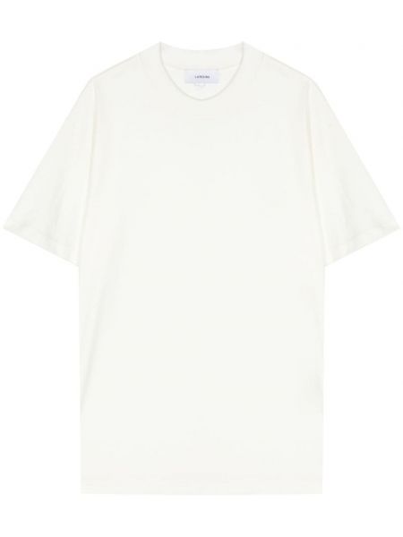 Koszulka bawełniana z okrągłym dekoltem Lardini biała