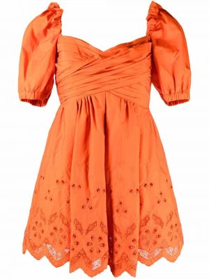 Мини рокля Self-portrait оранжево