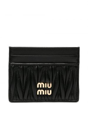 Kožená peněženka Miu Miu černá