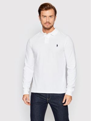 Поло тениска с копчета slim Polo Ralph Lauren бяло