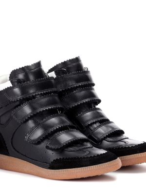 Δερμάτινα sneakers Isabel Marant μαύρο