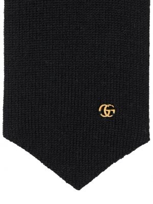 Krawat wełniany Gucci czarny