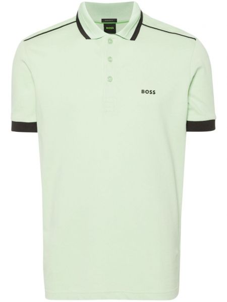 Поло тениска с принт Boss зелено