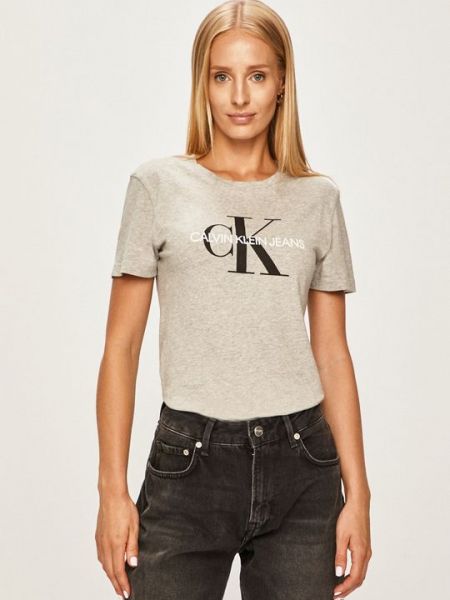 Серая футболка Calvin Klein Jeans