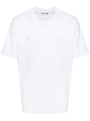 Pamučna majica s vezom Lanvin bijela