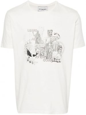 Kokvilnas t-krekls ar apdruku Iceberg balts