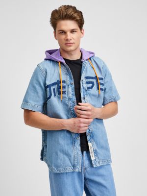 Džínová košile s mašlí s kapucí s krátkými rukávy Diesel