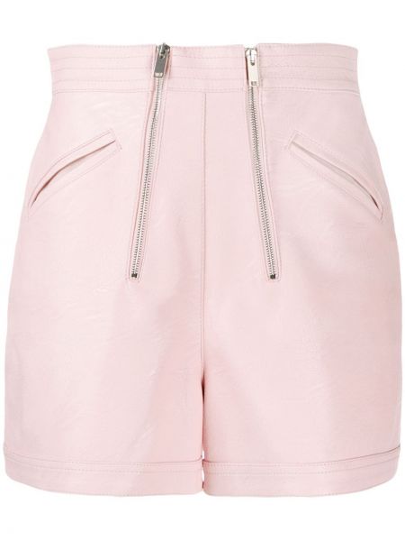 Pantalones cortos de cintura alta con cremallera Stella Mccartney rosa