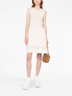 Pletené mini sukně Chloé bílé