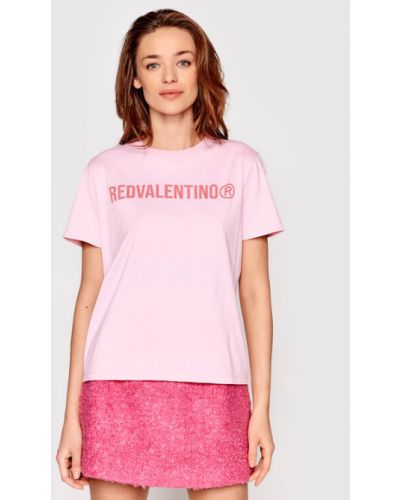 T-shirt Red Valentino, różowy