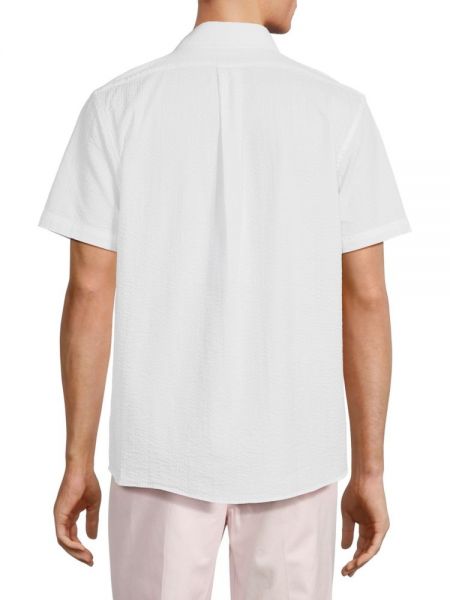 Хлопковая рубашка с коротким рукавом Brooks Brothers белая